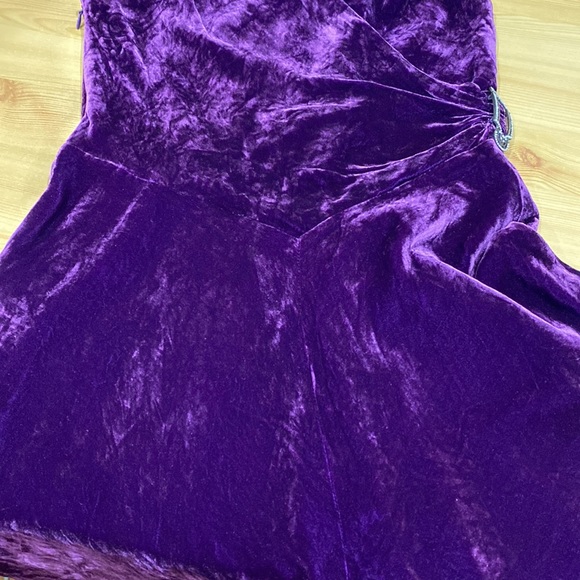**NWOT ** Ralph Lauren Deep Purple Silk Velvet Wrap Look Brooch Buckle Dress 8 - Picture 11 of 15